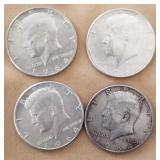 W - FOUR SILVER HALF DOLLARS (C34)