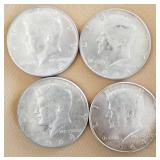 W - FOUR SILVER HALF DOLLARS (C21)