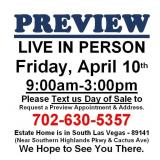 PREVIEW LIVE IN PERSON - Friday, April 10th