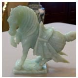 R - CARVED JADE HORSE FIGURINE 8"T (L78)