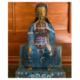 R - CHINESE CLOISONNE DAOIST DIVINE IMMORTAL 14.5"