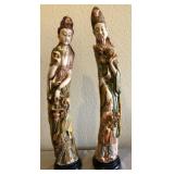 R - PAIR OF CHINESE STATUETTES 23"T (P95)