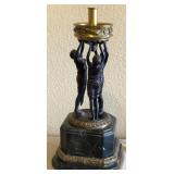 R - BRONZE & MARBLE EMPIRE-STYLE CANDLESTICK