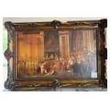 R - ROYAL COURT SCENE ART FRAMED 37X55" (G23)