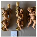 R - THREE PIECES CHERUB SCONCES (P107)