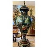 R - FRENCH ROCOCO-STYLE PORCELAIN URN 39.5"T (F22)