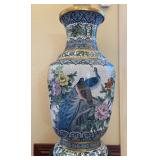 R - CHINESE CLOISONNE VASE WITH STAND 30"T