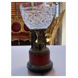 R - BRONZE & CUT CRYSTAL CENTERPIECE (L74)