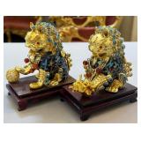 R - PAIR OF EMBELLISHED TEMPLE DOGS 5"T (L80)