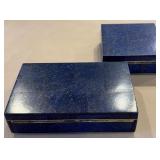 R - TWO CARVED STONE TRINKET BOXES (F58)