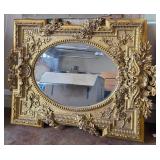 R - ANTIQUE-STYLE GILTWOOD MIRROR 48X41" (G20)