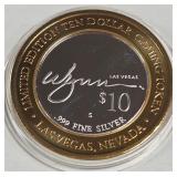 WYNN LAS VEGAS - $10 .999 SILVER TOKEN (551 B6)