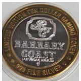 BARBARY COAST - $10 .999 SILVER TOKEN (551 A71)