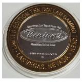 BINION'S - $10 .999 SILVER TOKEN (551 A7)