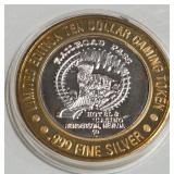 RAILROAD PASS - $10 .999 SILVER TOKEN (551 A2)