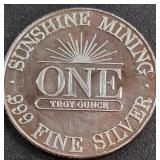 .999 FINE SILVER - ONE TROY OUNCE (890 P)