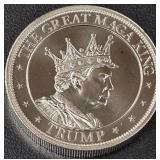 TRUMP TWO OZ .999 FINE SILVER COIN (369 B)