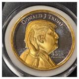 TRUMP TWO OZ .999 FINE SILVER COIN (369 A)