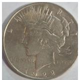 1922 - PEACE SILVER DOLLAR (999 A60)