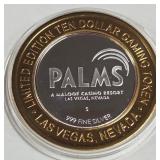 PALMS CASINO - $10 .999 SILVER TOKEN (551 A96)