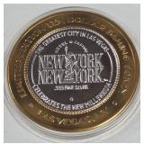 NEW YORK CASINO - $10 .999 SILVER TOKEN (551 C29)
