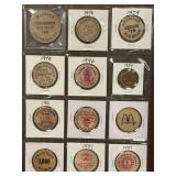 VINTAGE WOODEN NICKEL COLLECTION (471 J)