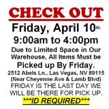 AUCTION PICK UP DAY & HOURS