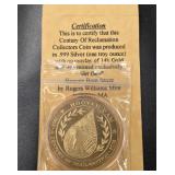 ONE TROY OUNCE .999 FINE SILVER COIN (813 W)