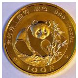 1988 CHINA 1oz GOLD 100Y PANDA COIN (801 A)