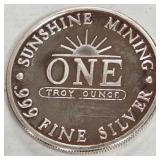 .999 FINE SILV ER ONE TROY OUNCE (992 G)