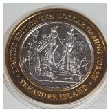 TREASURE ISLAND - $10 .999 SILVER TOKEN (551 B93)