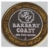 BARBARY COAST - $10 .999 SILVER TOKEN (551 A58)