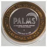 PALMS CASINO - $10 .999 SILVER TOKEN (551 A92)