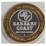 BARBARY COAST - $10 .999 SILVER TOKEN (551 A52)