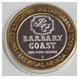 BARBARY COAST - $10 .999 SILVER TOKEN (551 A53)