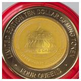 4 QUEENS CASINO - $10 .999 SILVER TOKEN (551 C54)