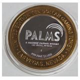 PALMS CASINO - $10 .999 SILVER TOKEN (551 A81)