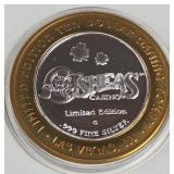 OSHEAS CASINO - $10 .999 SILVER TOKEN (551 B36)
