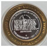 NEW YORK CASINO - $10 .999 SILVER TOKEN (551 C38)