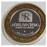 SAN REMO - $10 .999 SILVER TOKEN (551 A13)