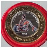 4 QUEENS CASINO - $10 .999 SILVER TOKEN (551 C45)
