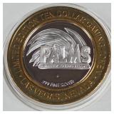 PALMS CASINO - $10 .999 SILVER TOKEN (551 A82)