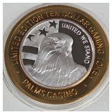 PALMS CASINO - $10 .999 SILVER TOKEN (551 B7)