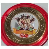 4 QUEENS CASINO - $10 .999 SILVER TOKEN (551 C58)