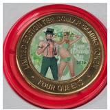 4 QUEENS CASINO - $10 .999 SILVER TOKEN (551 C41)