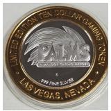 PALMS CASINO - $10 .999 SILVER TOKEN (551 B14)