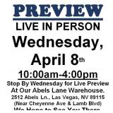 PREVIEW LIVE IN PERSON - Wednesday, April 8th