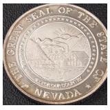 .999 FINE SILVER NEVADA COIN 26.1GRAMS (418 AF)