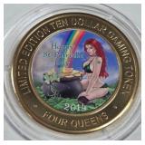 4 QUEENS CASINO - $10 .999 SILVER TOKEN (551 C46)