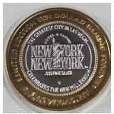 NEW YORK CASINO - $10 .999 SILVER TOKEN (551 C25)